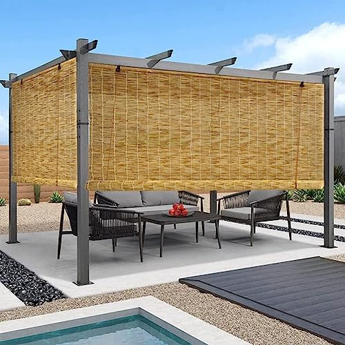 Tende a rullo in bambù, per esterni, traspiranti, oscuranti, filtranti il sole, per camera da letto, balcone e terrazza (dimensioni: 140 x 330 cm)