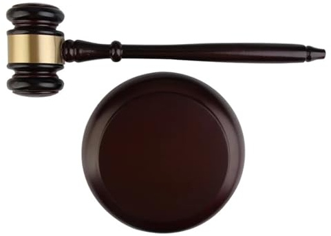 Martillo De Juez De Madera Martillo de juez de madera, mazo de madera artesanal for abogado, juego de bloques de sonido for martillo de juez de madera Para Juez, Abogado(Dark Brown)