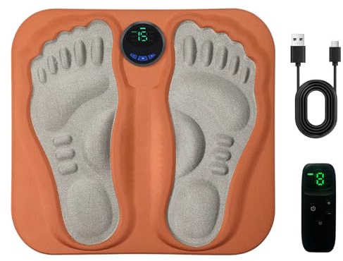 EMS - Masajeador de pies eléctrico con 6 modos y 15 intensidades, masajeador de pies inalámbrico portátil para dolores musculares de piernas, alivio del dolor, promover la circulación sanguínea