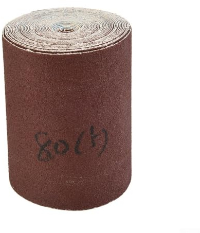Zilimontt Rollo de tela de esmeril de 5 m x 100 mm para lijado y pulido, papel de lija abrasivo de grano 80-600 para tallado de madera, metal y herramientas de molienda de bricolaje (80#)