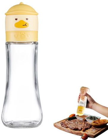 Salt and Pepper Grinder - Manual Pepper Mill | Adjustable Coarseness Grinder | 180ml Refillable Glass Body, Cute Yellow Duck Design, Ceramic Grinding Mechanism, for Sea Salt, Spices, and Peppercorns