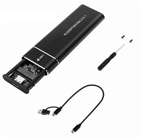 FUANA USB-C NVMe M.2 SSD Enclosure 10Gbps Esterno HDD Case per PCIe SSD, per 2242 2260 2280 per Windows e Mac Cavo Auricolare