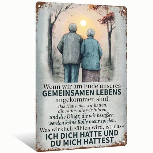 Wenn Wir Am Ende Unseres Gemeinsamen Lebens Nostalgisches Abgenutztes Aluminiumschild Wanddekoration für Wohnzimmer, Schlafzimmer, Esszimmer, Veranda, Familienzimmer - 8x12 Zoll (25292)