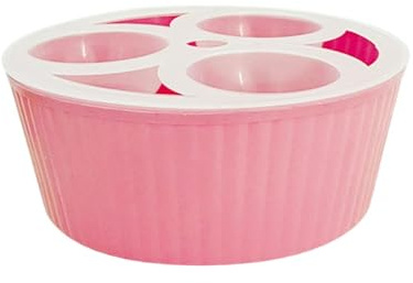 Jiuvaso Contenitore per fioriere idroponiche, Contenitore per piantare bulbi di giacinti e narcisi, Facile da Coltivare, 3 Fori per la Cucina degli Anziani, Rosa