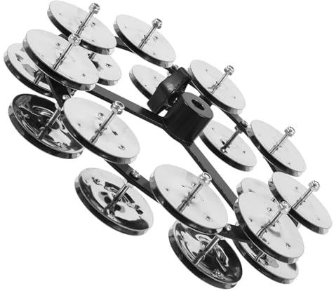 NULYLU Pandereta Hihat de Percusión Doble, Aleación de Aluminio y Abs, para Expresiones Musicales y Presentaciones en Varios Géneros Populares