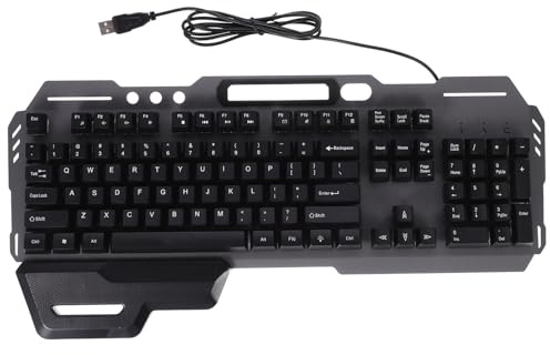 GALPADA Clavier Filaire à 104 Touches avec Rétroéclairage LED, Design Silencieux en Abs, Clavier Ergonomique pour Bureau et Maison, Accessoire de Jeu Électronique Noir