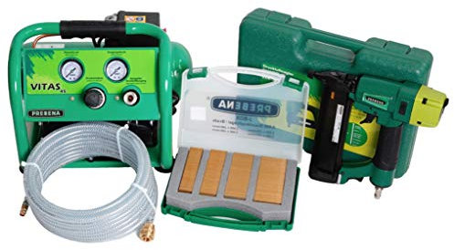 Prebena Komplettpaket 2XR-J50 Druckluftnagler + Druckluftschlauch 10m + Kompressor VITAS 45 + J-BOX 8.000 Stauchkopfnägel