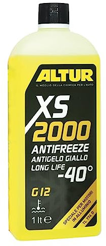 Altur Antifreeze XS2000-40°C Liquido anticongelante Rosso o Giallo per radiatori in Alluminio e ghisa, G12, TL774D, 1000 ml (Giallo)
