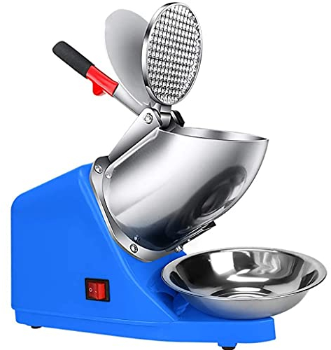 LJHSS Picadora de Hielo Eléctrica Trituradora de Hielos Máquina de Afeitar Hielo para Uso Doméstico y Comercial Máquina de Cono de Nieve (Color : Blue)