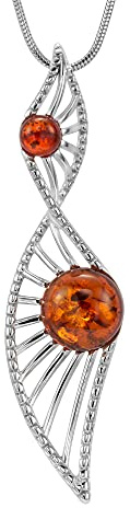 Copal Collana Da Donna Con Ciondolo In Ambra E Argento 925 Di Alta Qualità