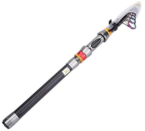 Cocoarm Teleskop-Angelrute Tragbare Carbon Superleichte Pistolengriff Angelrute Bass 2,1/2,7/3,0/3,6 m Teleskopangel für Salzwasser Süßwasser(3.0m)