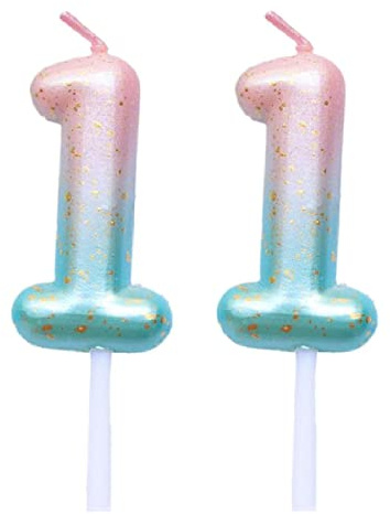 SNOWZAN Geburtstag Nummer Kerzen Lila Blau Glitzer Kuchen Topper Dekoration Farbverlauf 11 Jahre Cake Topper für Hochzeit Jubiläum Feier Abschluss Party