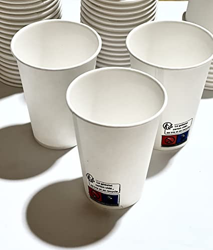 Générique 1000 Gobelets Jetables, en papier carton, de qualité supérieure pour boissons chaudes et froides, 220 ml, sur place ou à emporter, pour le café, le café latté, le macchiato.
