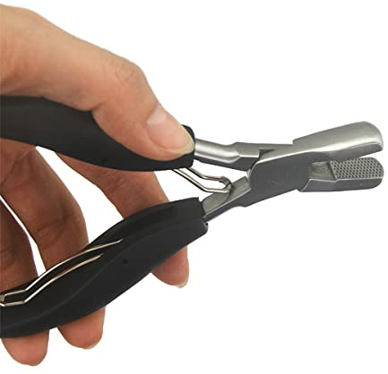 Heat Fusion Glue Keratin Bonding Micro Rings Removal Pliers for Hair Extensions hair plier hair extension plier (Flat Shape)