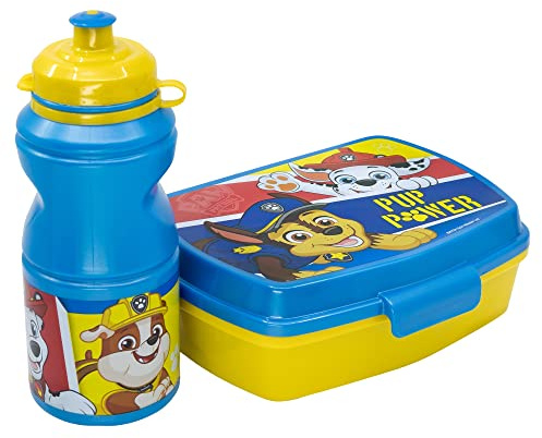 STOR SET VUELTA AL COLE EN CAJA REGALO (BOTELLA SPORT EASY HOLD 380 ML Y SANDWICHERA RECTANGULAR) PAW PATROL PUP POWER