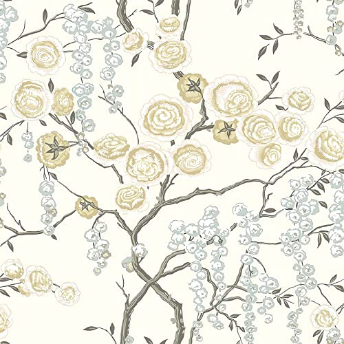 Orainege Peel and Stick Wallpaper Vintage Floral Contact Paper 17.7in ×118.1in Beige Floral Wallpaper Peel and Stick Removable Wall Paper for Bathroom Waterproof