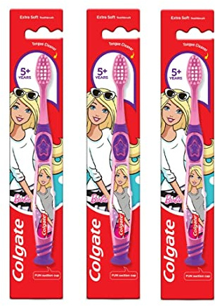 Colgate Meerjungfrau-Zahnbürste mit Saugnapf für Kinder ab 5 Jahren, extra weich (Farben variieren), 6 Stück