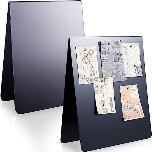 Leinuosen Magnetische Pinnwand, 30,5 x 25,4 cm, trocken abwischbar, freistehende Metallstaffelei für Magnetdisplay für Tisch, Desktop, Heimbüro, Dekorationen (2 Stück)