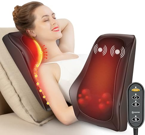 COMFIER Massagegerät, Nackenmassagegerät mit Wärme, Shiatsu Rückenmassagegerät mit 4D Knetköpfen, Massagekissen für Schulter, Rücken, Beine, Geschenke für Männer Frauen