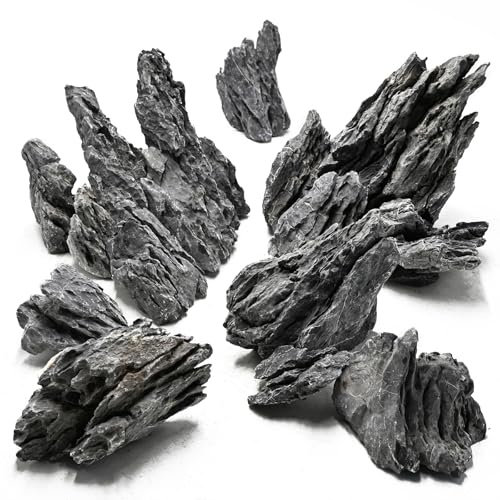Unocho Aquariumsteine Seiryu 9kg Naturstein für Aquascaping,7,5-25cm | Aquariumsteine für Landschaftsgestaltung Modellbecken Dekoration Paludarium und Amphibien-Terrarien