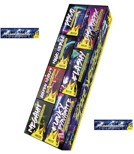Premium Jugendfeuerwerk Sortiment I 7 große Vulkane I Ganzjahresfeuerwerk I Klasse 1 I Kinderfeuerwerk I Jugend Feuerwerk Set I Silvester I Karneval I Kindergeburtstag I Gartenparty I Knallteufel