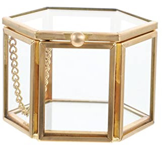 MOBUTOFU 1stück Sechseckige Schmuckaufbewahrungsbox Retro Stil Organizer Für Hochzeiten Verlobungen Geburtstage Transparent Langlebig Design
