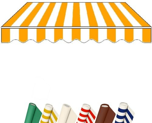 ZIUSFAC Telo Tenda Da Sole Impermeabile - Tessuto Di Ricambio All'aperto per Balcone, Giardino, Terrazzo (Yellow, 2x1.5m/6.5x4)