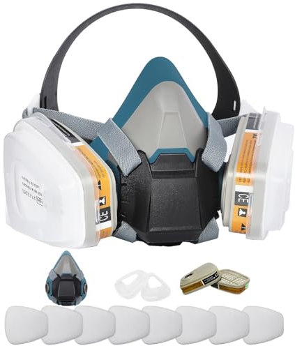 ANUNU Paint Respirator Mask with Filters, Dust Respirator for Painting, Chemical, Woodworking, Epoxy Resin