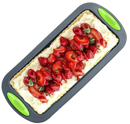 Molde para moldes de silicona antiadherente, moldes gruesos | Molde rectangular con tapa, moldes para hornear de silicona bicolor para tartas y principiantes