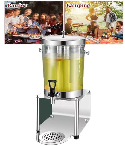 Dispensador De Bebidas, Dispensador De Bebidas Heladas Transparente, Dispensador Vertical De Bebidas Frías Para Bufé De Fiesta, Dispensador De Jugo, Adecuado Para Bebidas Frías, Cerveza,Silver