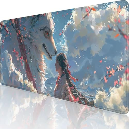 Rot Mauspad XXL 600x300 mm, Erweiterte Groß Mousepad Karikatur, Wasserfest Schreibtischunterlage Vernähte Kanten Design, Mouse Pad mit Rutschfeste Gummibasis für Pc Büro Deko, Geschenke für männer 7-4