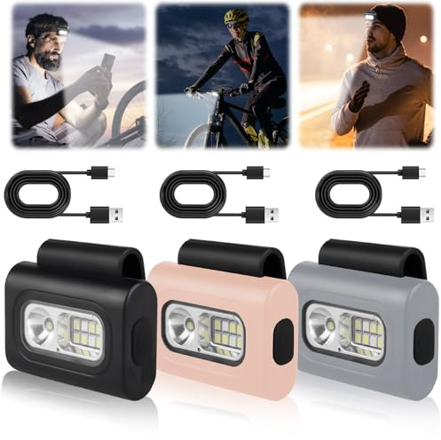 2 Stück PRO LED Clip Lampe, Stark Magnet Clip-licht mit 6 Lichtmodi, USB Wiederaufladbar Lauflicht Lampe, Wasserdicht Nacht Clip Lauflicht Laufzubehör Licht für Joggen Camping Wandern Laufe (3 Stück)