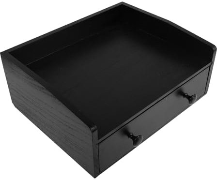 Amosfun Wooden Storage Box Coffee Pod Holder Tea Bag Organizer Desktop Drawers for Desk Office Supplies Coffee Capsules Storage