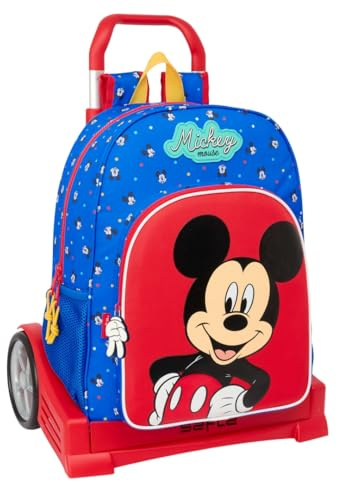 Safta Mickey Mouse Good Day Schulrucksack 180, ergonomischer Rücken, mit Trolley Evolution, ideal für Kinder verschiedener Altersgruppen, bequem und vielseitig, Qualität und Widerstandsfähigkeit, 33 x