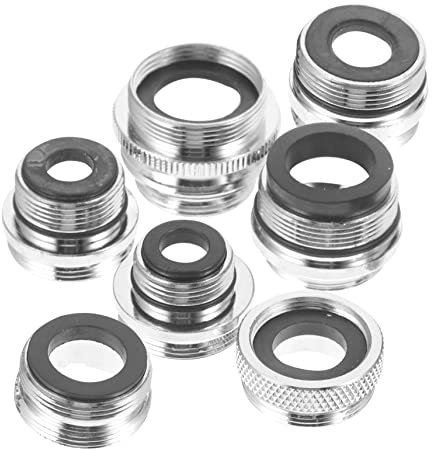 Happyyami 7pcs Faucet Adapter Kit Sink Hose Attachment Female Hose Adapter for Kitchen Sink Sturdy Faucet for Washing Machine and Outdoor Watering