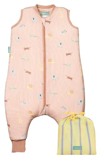 molis&co - Baby Schlafsack mit Füßen -Ideal für Frühling und Herbst - Babyschlafsack mit Beinen 1 tog - 100% Baumwolle (Oeko-TEX 100), Premium Qualität - Jungle (100 cm)