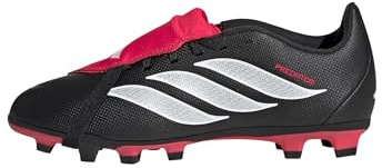 adidas Unisex Club Fold-Over Tongue Firm Ground/Multi Ground Football Boots Kids Shoes, Core Black/FTWR White/Lucid Red, 2 UK