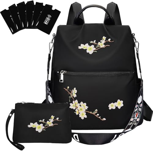 Eshow Zaino Donna Antifurto, Zainetto Elegante Multifunzionale, Borsa Casual per Viaggio, Scuola, Lavoro, Shopping e Università