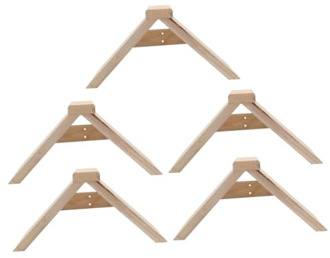 Abaodam 5pcs Wood Perch Stand for Pigeon and Bird Cage with Khaki Finish, Lightweight Wooden Perches for Pet Playground and Home Decoration, Resting Rack for Parrots and Pigeons