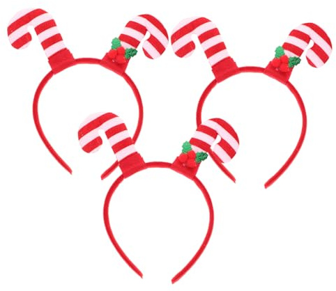 Veemoon Lot de 3 bandeaux de Noël amusants en sucre d'orge pour fêtes festives pour Noël, fêtes de famille et décorations de cosplay