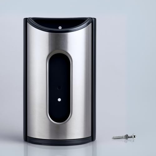 Rankomu Dispensador de Bolsas de Plástico de Acero Inoxidable para Cocina, Práctico Soporte de Almacenamiento y Organizador de Acero Inoxidable 430, Montaje en Pared o Armario, Ahorra Espacio, Soporta