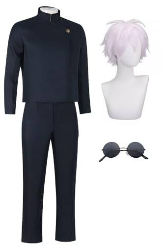 Xinchangda JJK - Disfraz de cosplay de Gojo Satoru, traje de cosplay para hombre, uniforme de profesor, chaqueta, pantalones, conjunto completo para disfraz de anime, disfraz de Halloween
