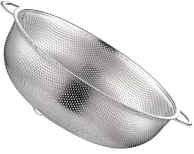 Genérico Cesta de Acero Inoxidable para Escurrir Frutas y Verduras Colador Multiusos Doble Asa Diámetro Exterior 195 CM Cesta de Cocina para Lavado y Drenaje