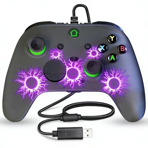 Wired X box 1 Controller with 3M Cable, USB PC Gamepad with Programming Buttons, Turbo, LED Light & Audio Jack, Firmware Upgrade Required for X box One Host