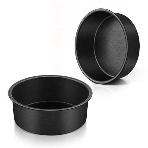 HaWare 5 inch Cake Tins Set of 2, 5cm Deep Stainless Steel Cake Pan, 13 cm