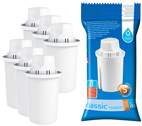 DAFI Universella vattenfilterpatroner vattenfilter, plast, vit, 6 stycken (1-pack), 6