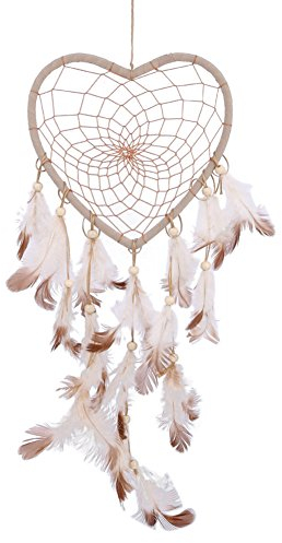 Traumfänger, Auto, Indianer, Beige, Herz und Federn, Traumfänger Vintage, Dekoration, Haus, Schlafzimmer