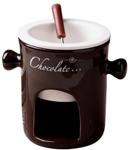 Fegtrtyoa Fondue-Becher Keramik-Schokoladen-Schmelzfondue-Topf Schokoladenfondue-Becher Snack-Süßigkeiten-Schokoladen-Schmelztopf Kaffee