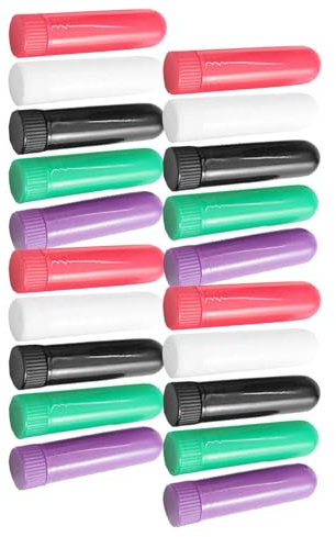 Diffusoren für ätherische Öle, Aromatherapie, Naseninhalator, leer, nachfüllbarer, mit Baumwollstab, Aromatherapie, ätherisches Öl, 20 Stück, Siehe Abbildung, 6.6 * 1.7cm