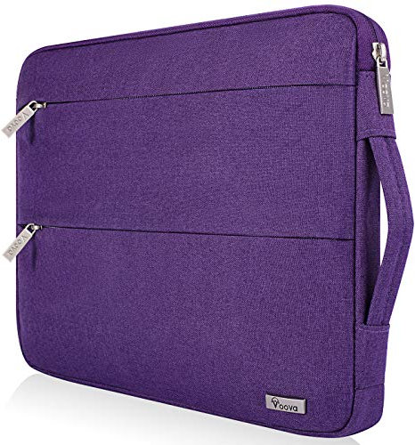 Voova Laptop Case Sleeve 15.6 16 Inch with Handle, Waterproof Slim Computer Cover Bag Compatible with MacBook Pro M3/M4 16, 15.6” HP Acer Lenovo ThinkPad IdeaPad Asus Laptop, Men Women, Purple